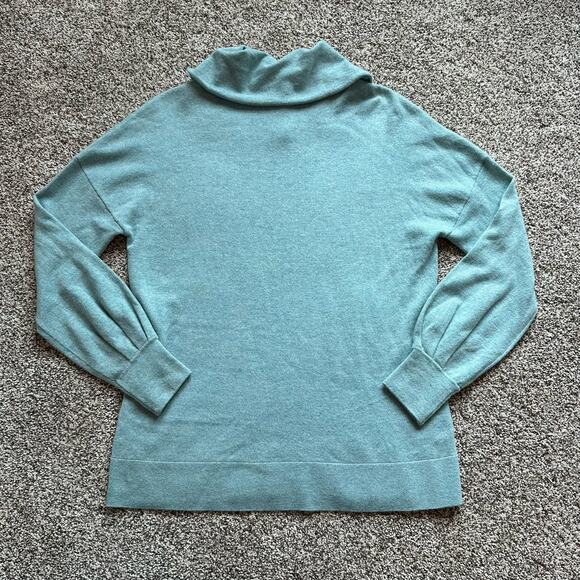 Kinross Cashmere light blue turtleneck sweater size M - Picture 5 of 10